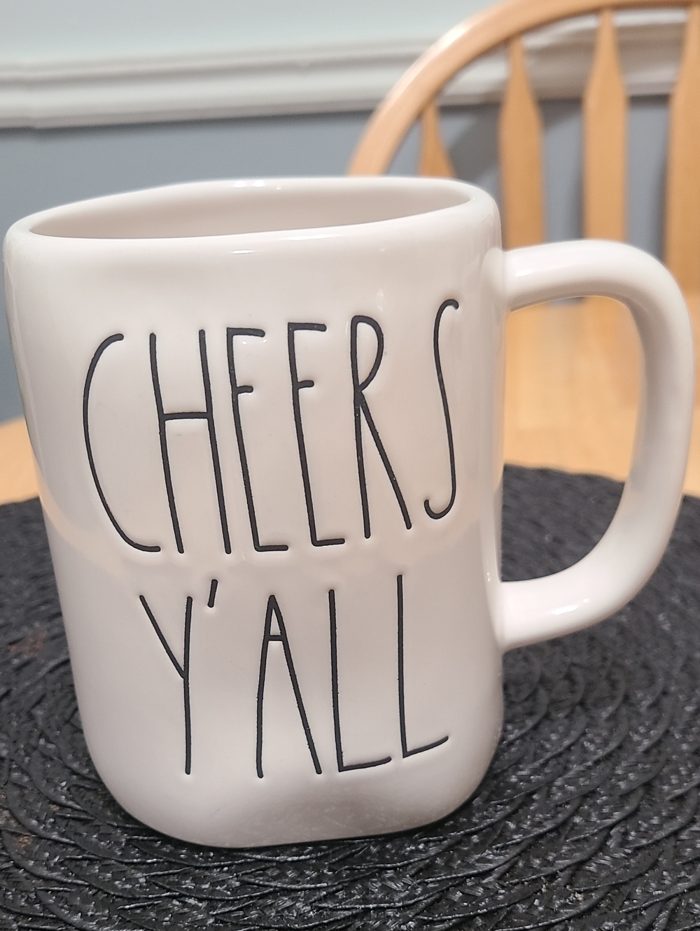 Rae Dunn "CHEERS Y'ALL" White Ceramic Popular Modern Trendy Coffee/Tea Mug 18 OZ